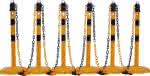Kettenpfosten - Set, g/s,6 Pfosten + 5x3m Kette