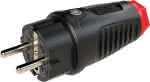 Schutzkontaktstecker,IP54 Vollgummi+Erdungss.,16A / 250V AC / 3p (2P+E)