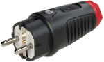 Schutzkontaktstecker,IP54 Gummi,16A / 250V AC / 3p (2P+E)