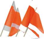 Warnflagge 75 x 75 cm,mit Holzstiel 100 cm