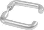 Türdrückerpaar U-Form 475,G rd.Form,18mm Führung,Leichtmetall silberfarbig