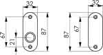Drücker-Rosette 479,32x87x7mm,rd.Form,Leichtmetall silberfarbig