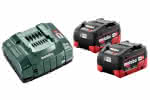 Akku-Starter Set LiHD,18,0 V 2 x 5,5 Ah Metabo,Ladegerät ASC 145