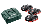 Akku-Starter Set LiHD,18,0 V 3 x 4,0 Ah Metabo,Ladegerät ASC 55