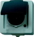 Schutzkontakt-Steckdose,AP-FR, Nautic grau,Kopp