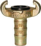 Klauen-Schlauchkupplung,DIN 3489, Temperguss,,Tülle 25mm, 1" - LÜDECKE