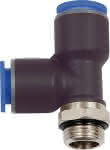 T-Steckverschraubung,Blaue Serie, L-Form,,drehbar, G 1/8 a., - Schlauch-Ø 12 RIEGLER
