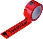 Klebeband,PVC 50mmx66m -Vorsicht,Glas- 4-sprachig