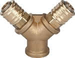 Verteiler 2-fach, Messing,mit 2 Kupplungen NW7,2,,IG G3/8" - RIEGLER