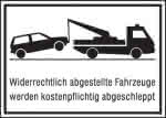 Parkverbotsschild Alu,B400xH250 mm,Unberechtigt abgestellte - Fahrzeuge w. abgeschle