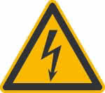 Warnschild Aluminium,SL 100 mm Warnung vor,gefährlicher elektrischer - Spannung SafetyMarkin