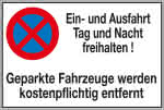 Parkverbotsschild Alu,B600xH400 mm,Ein-und Ausfahrt - freihalten SafetyMarking