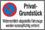 Parkverbotsschild Alu,B600xH400 mm,Privatgrundstück - SafetyMarking