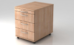 Rollcontainer Nussbaum,3 Schübe