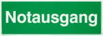 Fluchtwegschild Alu,B400xH140 mm,Notausgang - langnachleuchtend