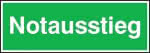 Fluchtwegschild Alu,B300xH105 mm,Notausstieg - langnachleuchtend