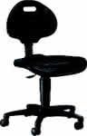 Arbeitsstuhl TEC 20,Sitz PU-Schaum schwarz,Sitzhöhe 420-550 mm - mit Rollen
