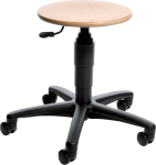 Drehhocker TEC 60,Holz Rundsitz,Sitzhöhe 390-520 mm - mit Rollen