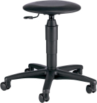 Drehhocker TEC 60,Kunstledersitz schwarz,Sitzhöhe 400-530 mm - mit Rollen