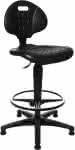 Arbeitsstuhl TEC 20,Sitz PU-Schaum schwarz,Sitzhöhe 590-840 mm - mit Gleiter /Fußring