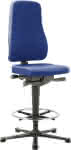 Bimos Arbeitsstuhl,9641-6802 All-In-One 3,Sitzhöhe 570-830 mm - mit Gleiter, Stoff blau