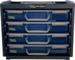 Trageschrank HandyBox Kunststoff mit 4 Sortimentskoffern blau