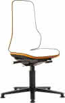 Bimos Arbeitsstuhl,Neon orange,ohne Polster,Sitzhöhe 450-620 mm - mit Gleiter