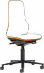 Bimos Arbeitsstuhl,Neon orange,ohne Polster,Sitzhöhe 450-620 mm - mit Rollen