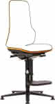 Bimos Arbeitsstuhl,Neon orange,ohne Polster,Sitzhöhe 590-870 mm - m. Gleiter/Aufstiegshilfe