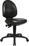 Arbeitsstuhl TEC 50,Sitz Kunstleder schwarz,Sitzhöhe 440-570 mm - mit Rollen