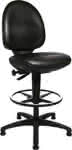 Arbeitsstuhl TEC 50,Sitz Kunstleder schwarz,Sitzhöhe 590-840 mm - mit Gleiter /Fußring