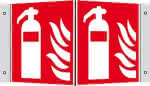 Brandschutzschild Alu,B150xH150 mm Winkel,Feuerlöscher - langnachleuchtend