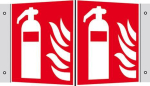 Brandschutzschild Alu,B200xH200 mm Winkel,Feuerlöscher - langnachleuchtend