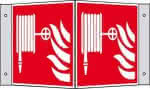 Brandschutzschild Alu,B200xH200 mm Winkel,Löschschlauch - langnachleuchtend