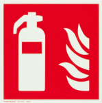 Brandschutzschild Alu,B150xH150 mm,Feuerlöscher - langnachleuchtend