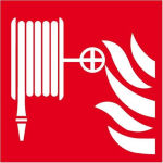Brandschutzschild Folie,B200xH200 mm,Löschschlauch - langnachleuchtend