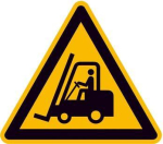 Warnschild Folie,SL 200 mm Warnung vor,Flurförderzeugen