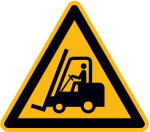 Warnschild Aluminium,SL 400 mm Warnung vor,Flurförderzeugen