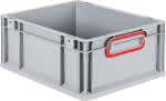 EuroBox 417,400x300x170mm,Griffe geschl.,grau/rot,BxTxH 400x300x170 - allit