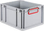 EuroBox 422,400x300x220mm,Griffe geschl.,grau/rot,BxTxH 400x300x220 - allit