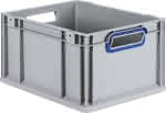 EuroBox 422,400x300x220mm,Griffe offen,grau/blau,BxTxH 400x300x220 - allit