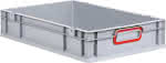 EuroBox 612,600x400x120mm,Griffe geschl.,grau/rot,BxTxH 600x400x120 - allit