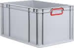 EuroBox 632,600x400x320mm,Griffe geschl.,grau/rot,BxTxH 600x400x320 - allit