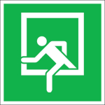Fluchtwegschild Folie,B150xH150 mm,Notausstieg - langnachleuchtend