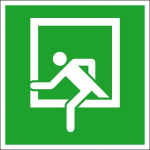 Fluchtwegschild Folie,B200xH200 mm,Notausstieg - langnachleuchtend