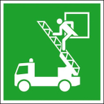 Fluchtwegschild Folie,B200xH200 mm,Rettungsausstieg - langnachleuchtend