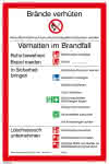 Verbotsschild Folie,B200xH300 mm,Brandschutzverordnung - universal