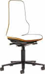 Bimos Arbeitsstuhl,Neon orange,ohne Polster,Sitzhöhe 450-620 mm - mit Rollen