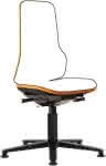 Bimos Arbeitsstuhl,Neon orange,ohne Polster,Sitzhöhe 450-620 mm - mit Gleiter