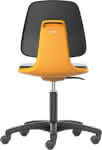 Bimos Arbeitsstuhl,Labsit 2, K-Leder orange,Sitzhöhe 450-650 mm - mit Rollen
